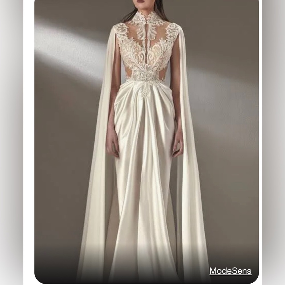 MNM couture- High neck sleeve gown
